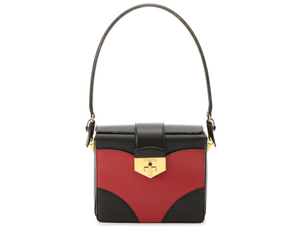 Prada Handbag Saffiano Black Focco JH